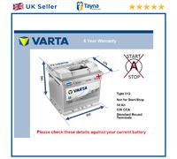 012 Car Battery Varta C30 12V 54Ah 530CCA - Exide EA530 Equivalent