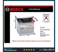 Battery fits MORGAN ROADSTER 1.6 2.0 3.0 2004 on Bosch 012 400A 45Ah Quality New