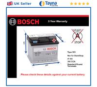 Battery fits MORGAN ROADSTER 4/4 PLUS 4 1.6 2.0 3.0 3.7 2004 on Bosch 063 360A