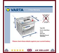 Battery fits HONDA CONCERTO ACCORD 1.4 1.5 1.6 1.8 2.0 89 to 95 Varta 063 520A