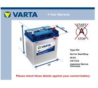 Battery fits NISSAN NOTE E12 1.2 12 to 16 Varta 054 330A 40Ah 4Yr Warranty New
