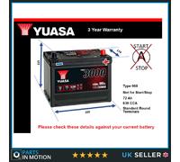Car Battery YBX3068 Yuasa Genuine Top Quality Guaranteed New