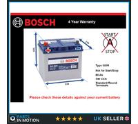 Genuine Bosch Car Battery 0092S40250 S4025 Type 005R 60Ah 540CCA Top Quality New