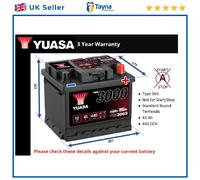 Yuasa YBX3063 SMF Battery 440 CCA 45Ah 3 Year Warranty