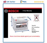 Battery fits ZAZ TAVRIA 1.1 1.2 1.3 87 to 07 Bosch 078 610A 63Ah 5Yr Warranty