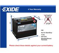 Battery fits PANTHER KALLISTA SOLO LIMA 1.6 2.0 2.3 2.8 2.9 76 to 92 Exide 068