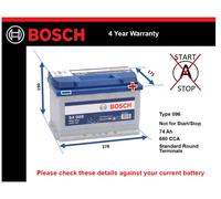 Bosch S4 vehicle battery 74 Ah 12 V 680 A Car