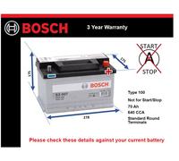 Battery fits PORSCHE 924 944 968 912 928 911 Bosch 100 640A 70Ah New
