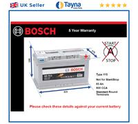 Battery fits RAM 1500 5.7 2018 on Bosch 115 800A 85Ah 5Yr Warranty 315x175x190