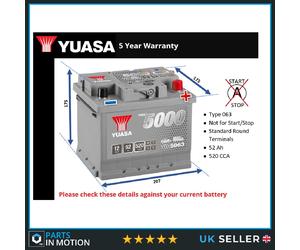 Battery fits RELIANT FOX SCIMITAR 1.3 1.4 1.6 1.8 2.0 85 to 95 Yuasa 063 520A