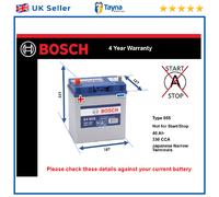Battery fits RELIANT KITTEN 850 75 to 83 Bosch 055 330A 40Ah 4Yr Warranty New