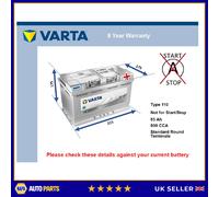 Battery fits RANGE ROVER SPORT EVOQUE 2.2D 3.6D 06 to 19 Varta 110 800A 85Ah New