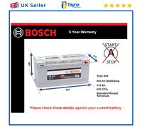 Battery fits RENAULT MASTER Mk3 2.3D 2010 on Bosch 020 920A 110Ah 5Yr Warranty