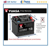 Yuasa YBX1063 12V 40Ah 350CCA Sealed Maintenance Free High Performance Car Battery