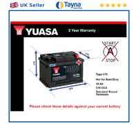 Battery fits RENAULT TWINGO KANGOO SCENIC R30 MASTER TRAFIC Yuasa 075