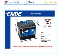 Battery fits RILEY ELF Mk3 1.0 63 to 68 Exide 077 450A 50Ah 4Yr Warranty Quality