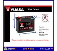 Car Battery YBX3057 Yuasa 5452446B24R Genuine Top Quality Guaranteed New