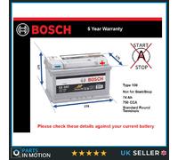 Bosch S5 007 vehicle battery Sealed Lead Acid (VRLA) 74 Ah 12 V 750 A Car