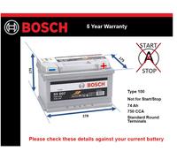 Bosch S5 007 vehicle battery Sealed Lead Acid (VRLA) 74 Ah 12 V 750 A Car