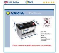 Battery fits ROLLS ROYCE SILVER SERAPH PARK WARD 5.4 98 to 02 Varta 100 640A New