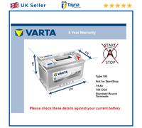 Battery fits ROLLS ROYCE SILVER SERAPH PARK WARD 5.4 98 to 02 Varta 100 750A New