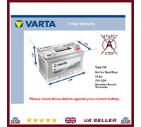 Battery fits ROLLS ROYCE SILVER SERAPH PARK WARD 5.4 98 to 02 Varta 100 750A New