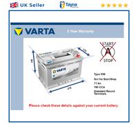 Battery fits SAAB 9-5 9000 900 9-7 9-3 Varta 096 780A 77Ah Quality New