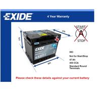 Battery fits SKODA YETI SUPERB FABIA PICK UP FELICIA COUPE Exide 063 New