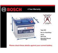 Battery fits SMART ROADSTER CITY FORFOUR CROSSBLADE 1.0 1.1 1.3 1.5 2001 on 063