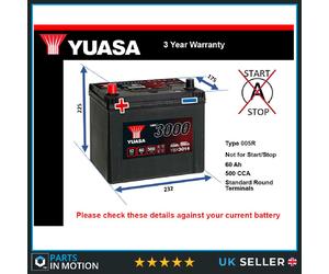 Battery fits SSANGYONG ACTYON KYRON KORANDO 2.0 2.3 3.2 2.0D 1996 on Yuasa 005R