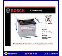 Battery fits ZAZ TAVRIA 1.1 1.3 89 to 07 Bosch 077 400A 45Ah 3Yr Warranty New
