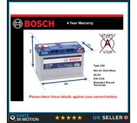 Battery fits SSANGYONG KORANDO TURISMO MUSSO ACTYON REXTON W STAVIC 250