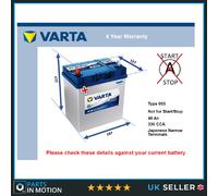 Battery fits SUZUKI ALTO 1.0 1.1 1982 on Varta 055 330A 40Ah 4Yr Warranty New