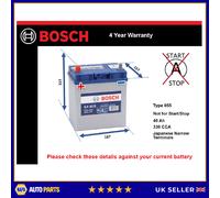 Battery fits SUZUKI CARRY 1.0 1.3 1980 on Bosch 055 330A 40Ah 4Yr Warranty New