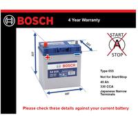 Battery fits TESLA MODEL X 5YJX 2015 on Bosch 055 330A 40Ah 4Yr Warranty Quality