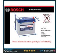Battery fits HONDA CIVIC 91 to 16 Bosch 154 330A 45Ah 4Yr Warranty 238x129x227