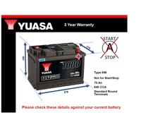Battery fits SUZUKI SPLASH SAMURAI WAGON R SX4 1998 on Yuasa 096 640A 70Ah New