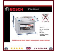 S5 004 Bosch Type 065 075 Heavy Duty Car Van Battery S5004 61Ah 12V 600A