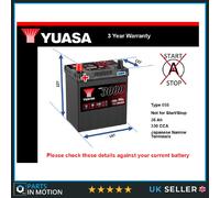 Yuasa YBX3055 SMF Battery 330 CCA 36Ah 3 Year Warranty