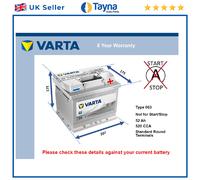 Battery fits TALBOT EXPRESS 1.8 2.0 81 to 94 Varta 063 520A 52Ah 5Yr Warranty