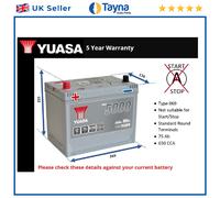 Battery fits TALBOT EXPRESS 1.9D 2.5D 82 to 94 Yuasa 069 650A 75Ah 5Yr Warranty