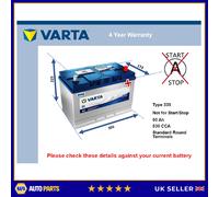 Battery fits TAXI METROCAB 2.4D 2.5D 91 to 06 Varta 249 830A 95Ah 4Yr Warranty
