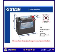 Battery fits TESLA MODEL 3 5YJ3 2017 on Exide 048 390A 45Ah 4Yr Warranty Quality