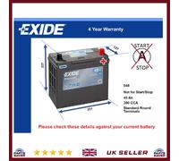 Battery fits TESLA MODEL 3 5YJ3 2017 on Exide 048 390A 45Ah 4Yr Warranty Quality