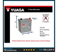 Yuasa YBX5054 12V 40Ah 360A Silver Car Battery