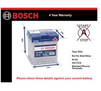 Battery fits SEAT MII AROSA TOLEDO IBIZA PANDA Bosch 002L 420A 44Ah New