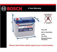 Bosch S4 Car Battery Type 043 / 159 / 057