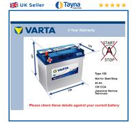 Battery fits TOYOTA WISH E1 1.8 03 to 09 Varta 155 330A 45Ah 4Yr Warranty New