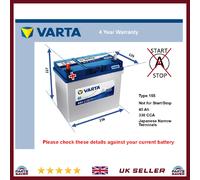 Battery fits FORD ZEPHYR Mk3 1.7 2.5 62 to 68 Varta 155 330A 45Ah 4Yr Warranty