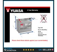 Yuasa YBX5057 SMF Battery 450 CCA 50Ah 4 Year Warranty